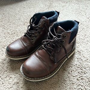 Brown and Navy Kids Boots
